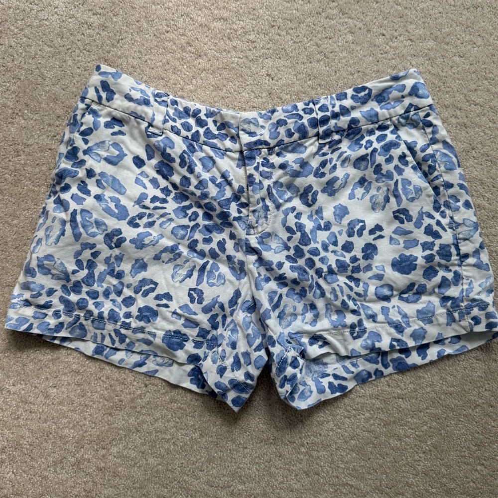 Loft Linen Watercolor Leopard Pattern Shorts